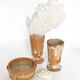 Two vintage stoneware cups and sugar bowl