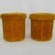 Pair of poufs, fur stools with storage inside, 1970s.