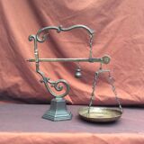 Brass countertop libra with vintage Italian bronze around 1940