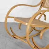 Fauteuil à bascule italien Luigi Crassevig en bois courbé