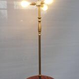 Brass floor lamp with neo-classical 3-light shelf