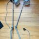 Pair of articulated industrial lamps 1950
