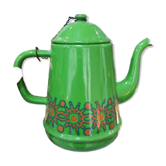 Cafetière émaillée verte