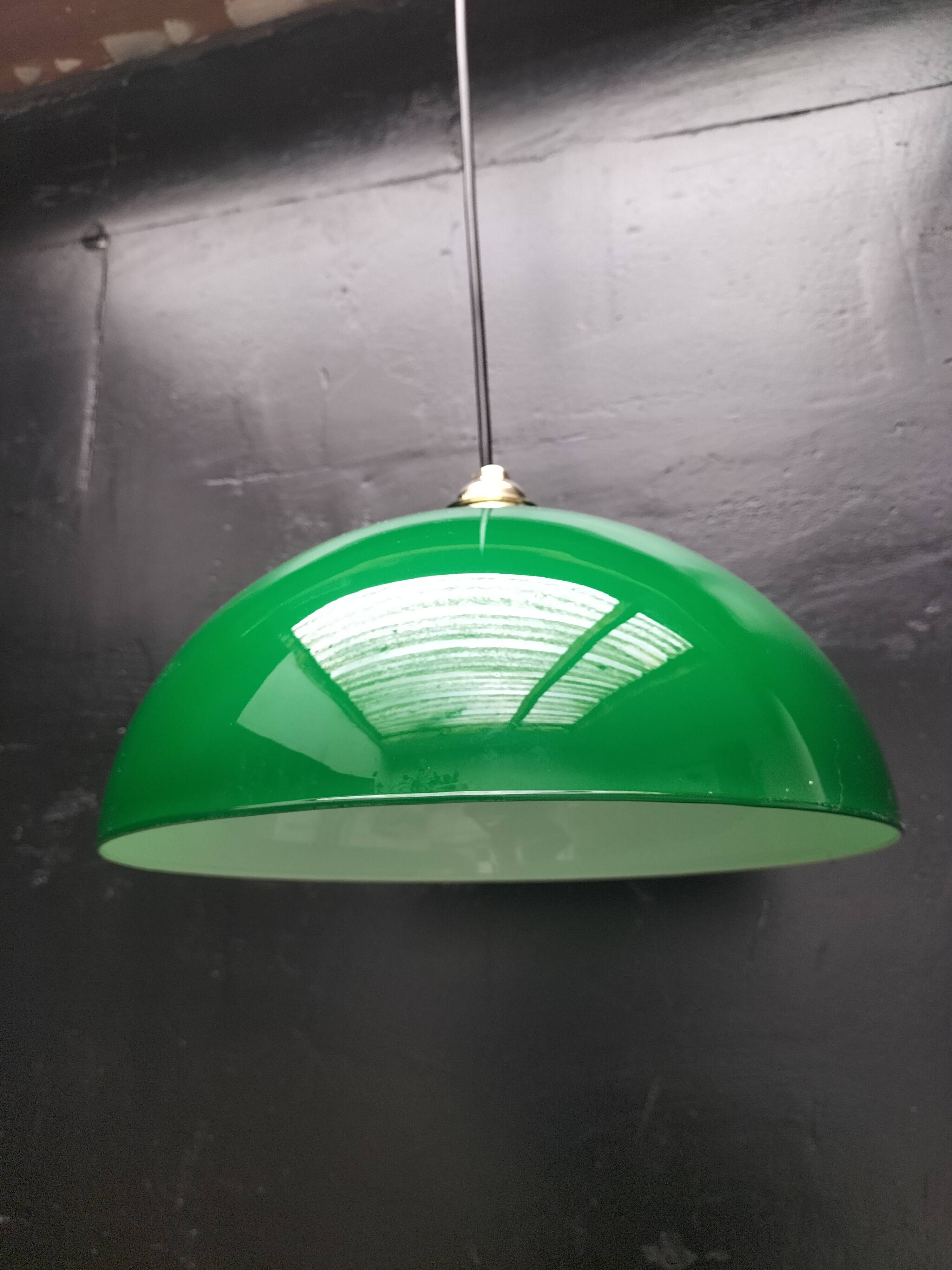 Green opaline pendant light