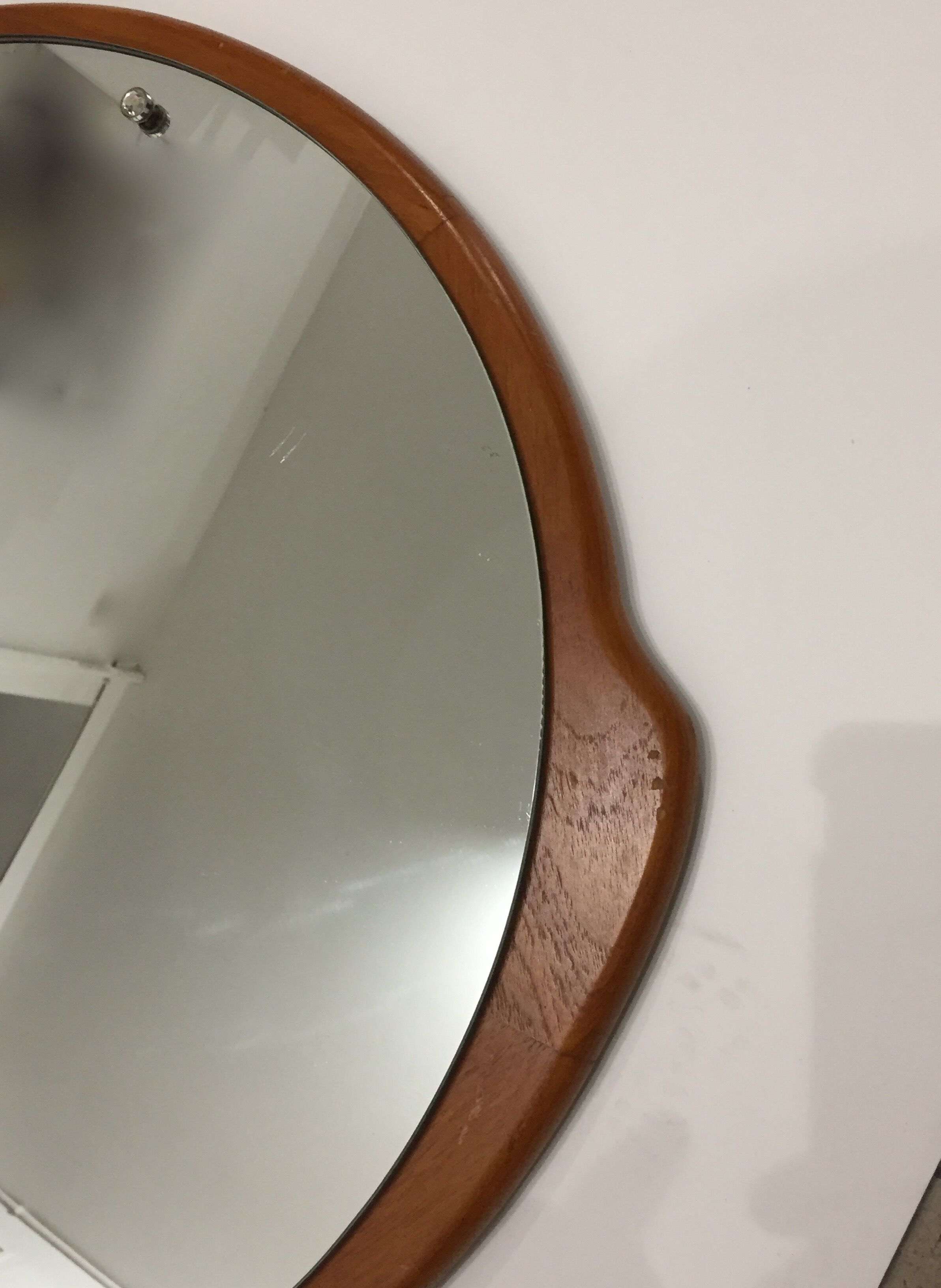 Scandinavian teak mirror - 52 x 50 cm