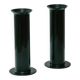 Set of 2 glossy black metal candleholders in retro Ikea Memphis style
