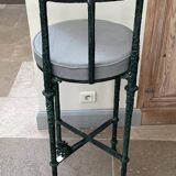 Pair of patinated bronze stools in the spirit of Giacometti.