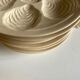 Set of 6 plates fish with oysters in ivory faience 1960