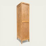Parisian bonnetière wardrobe in raw wood, 1950.