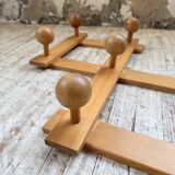 Pine wall coat rack 1980