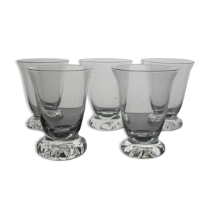 5 Verres en cristal daum
