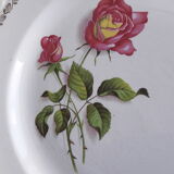 Round dish in earthenware the almond tree 8996 pink pink pattern diam 27.5 cm