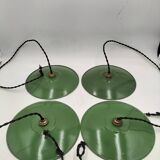 Enameled sheet metal pendant lights