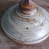 Covered sugar bowl in Puisaye stoneware signed Jean-Pierre Prud'homme