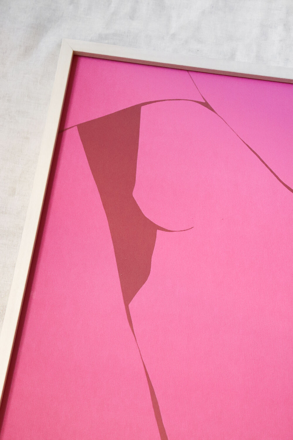 Pink female body art print