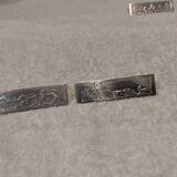 10 silver-plated metal knife and card holders, art deco style, Rabier