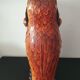 Umbrella holder in the shape of an owl in wood and wicker