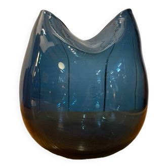 Blue glass vase