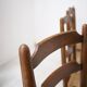 Architectural high-back chairs, straw seat, set of 4.