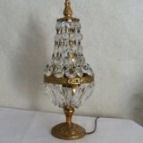 Crystal and brass lamp