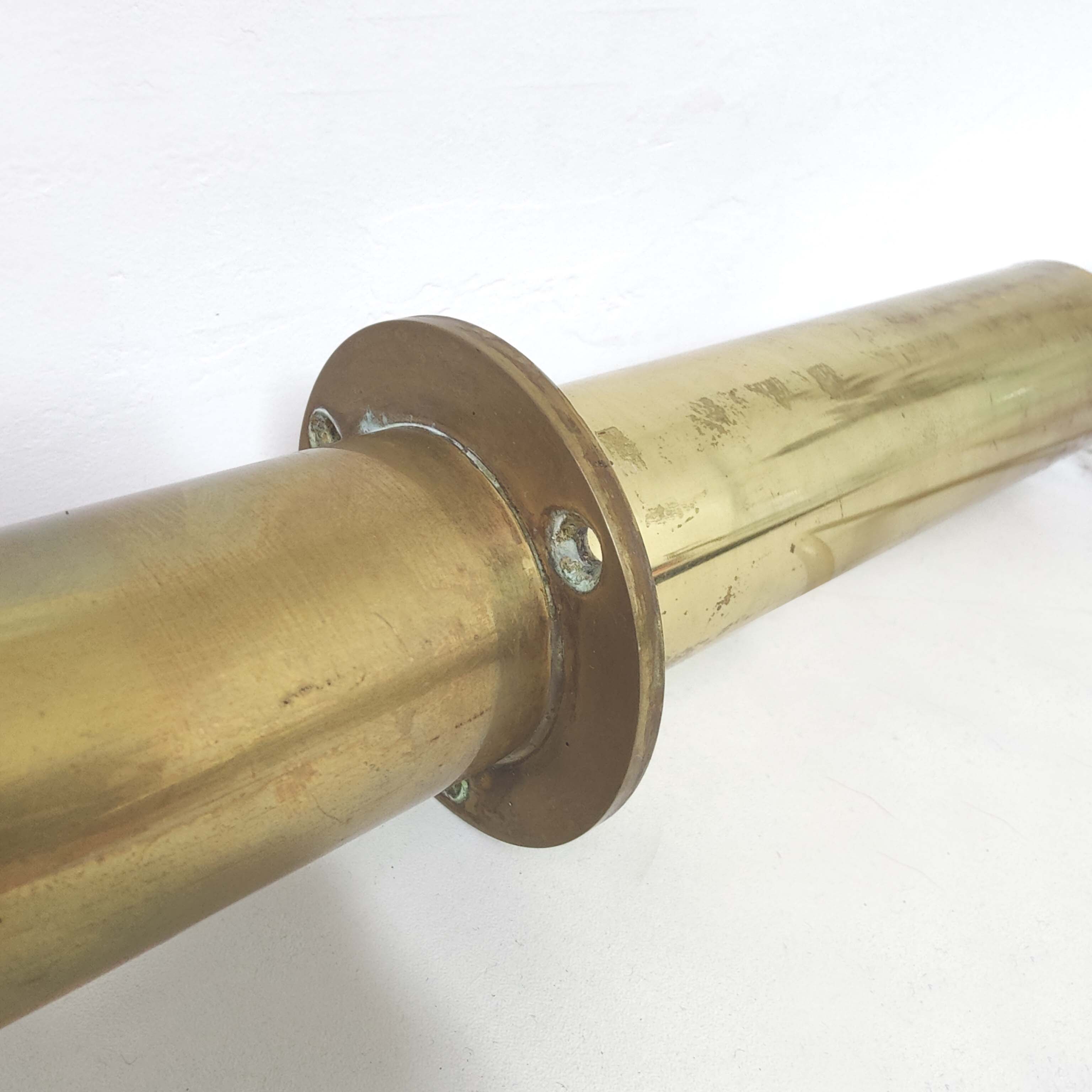 Brass brasserie floor lamp with opaline glass globe