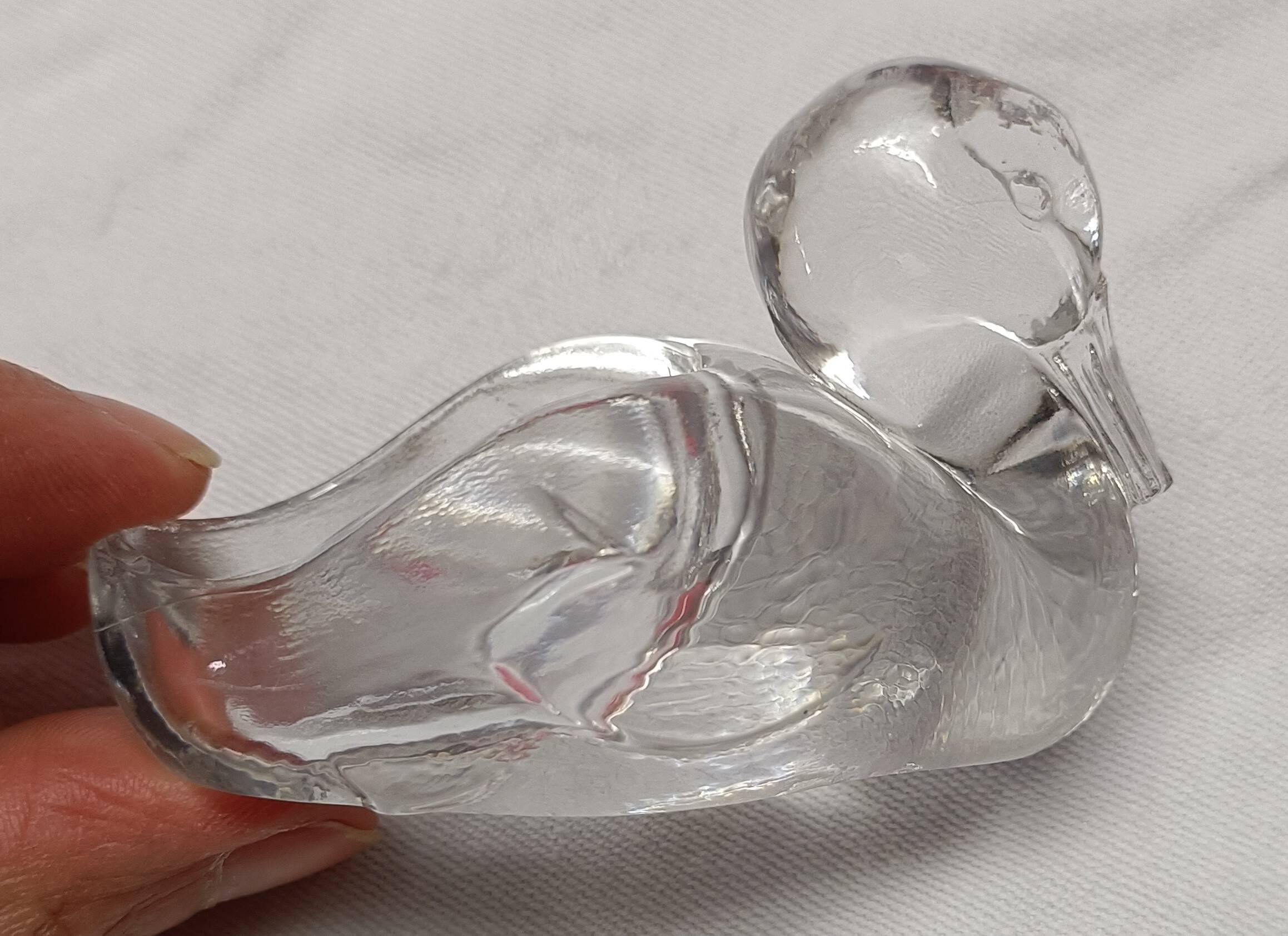 box of a pair of Baccarat crystal salerons with its 2 small golden spoons