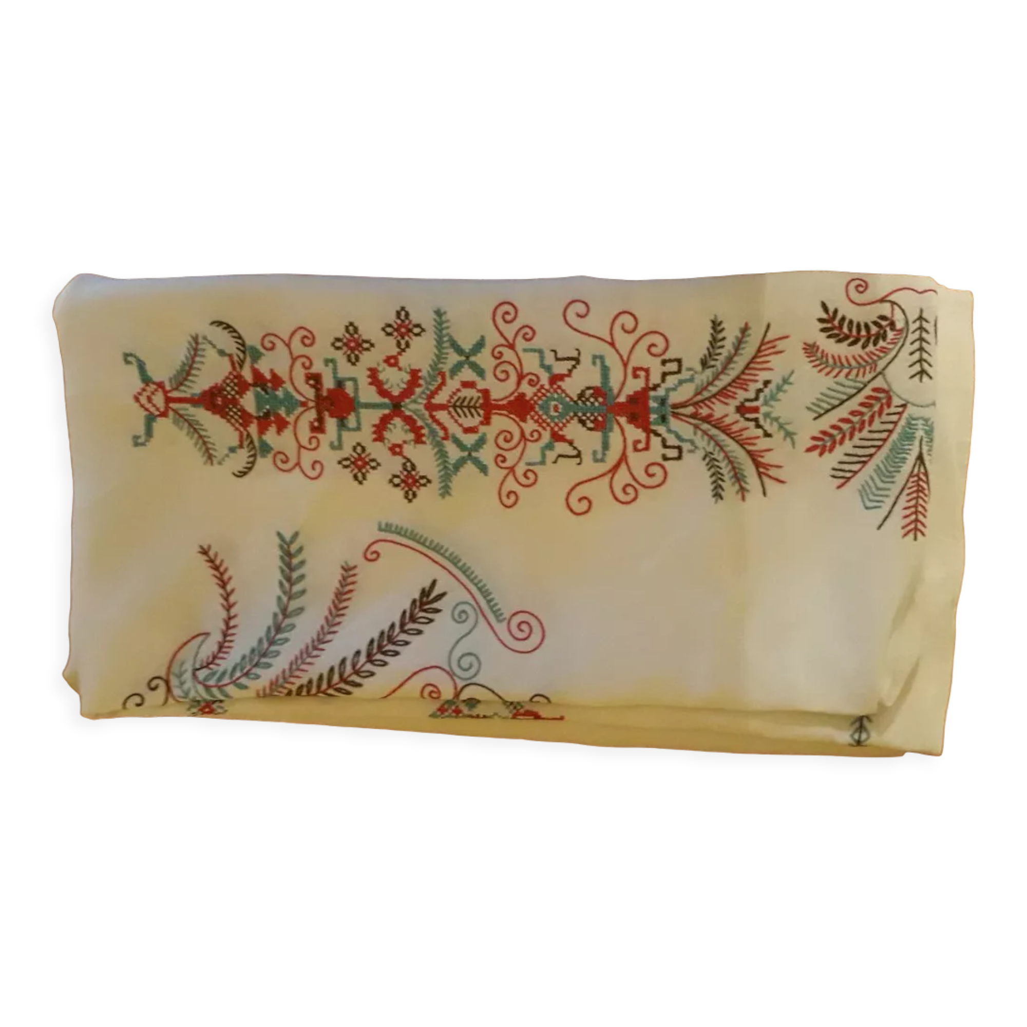 Embroidered cotton tablecloth 90s