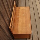 Rattan and wood bench chest
