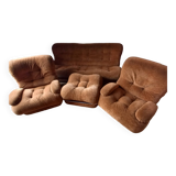 Velvet sofa and armchair set