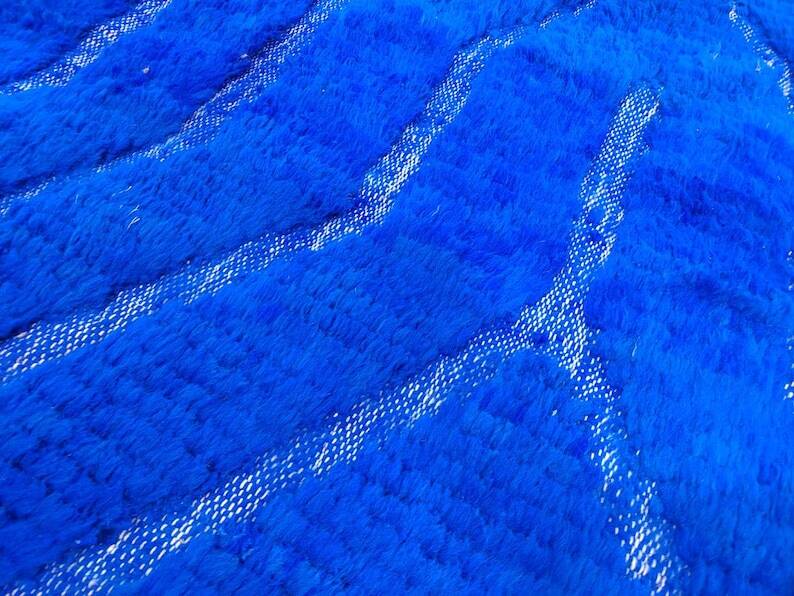 Azilal blue wool rug 250cm x 150cm