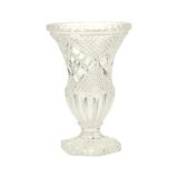 Vase Vintage Cristal de Bohème Motif Diamant Médicis 23cm