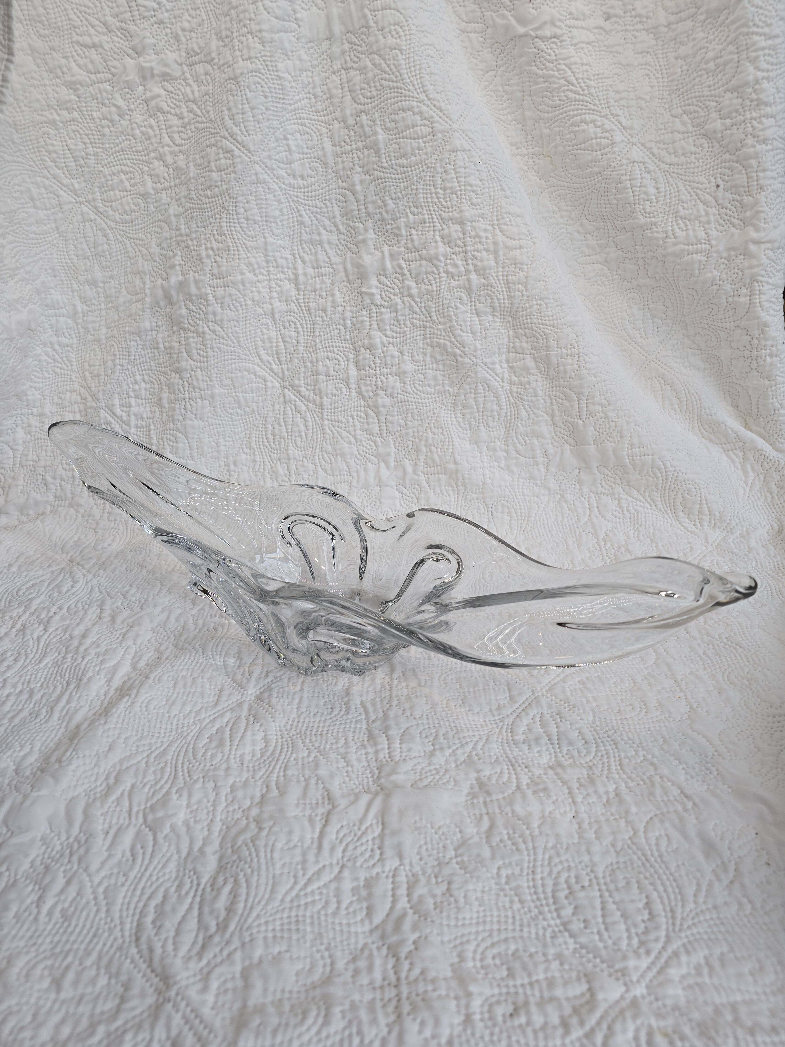 60s elongated crystal bowl