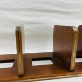 Old bookends in mahogany and modular brass