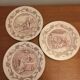 Set of 3 talking plates (a wedding in the countryside) in earthenware