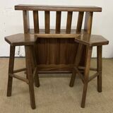 Vintage brutalist solid wood bar