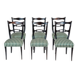 Mid-Century set of six dining chairs attributed to Paolo Buffa. Italy 1950s