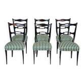 Mid-Century set of six dining chairs attributed to Paolo Buffa. Italy 1950s