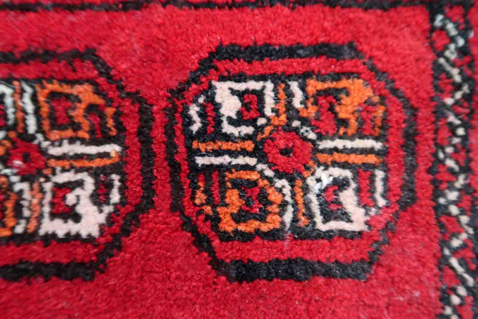 Vintage afghan ersari handmade carpet 24cm x 30cm 1970s
