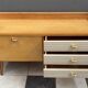 Low sideboard, white leatherette drawer fronts, 1960s
