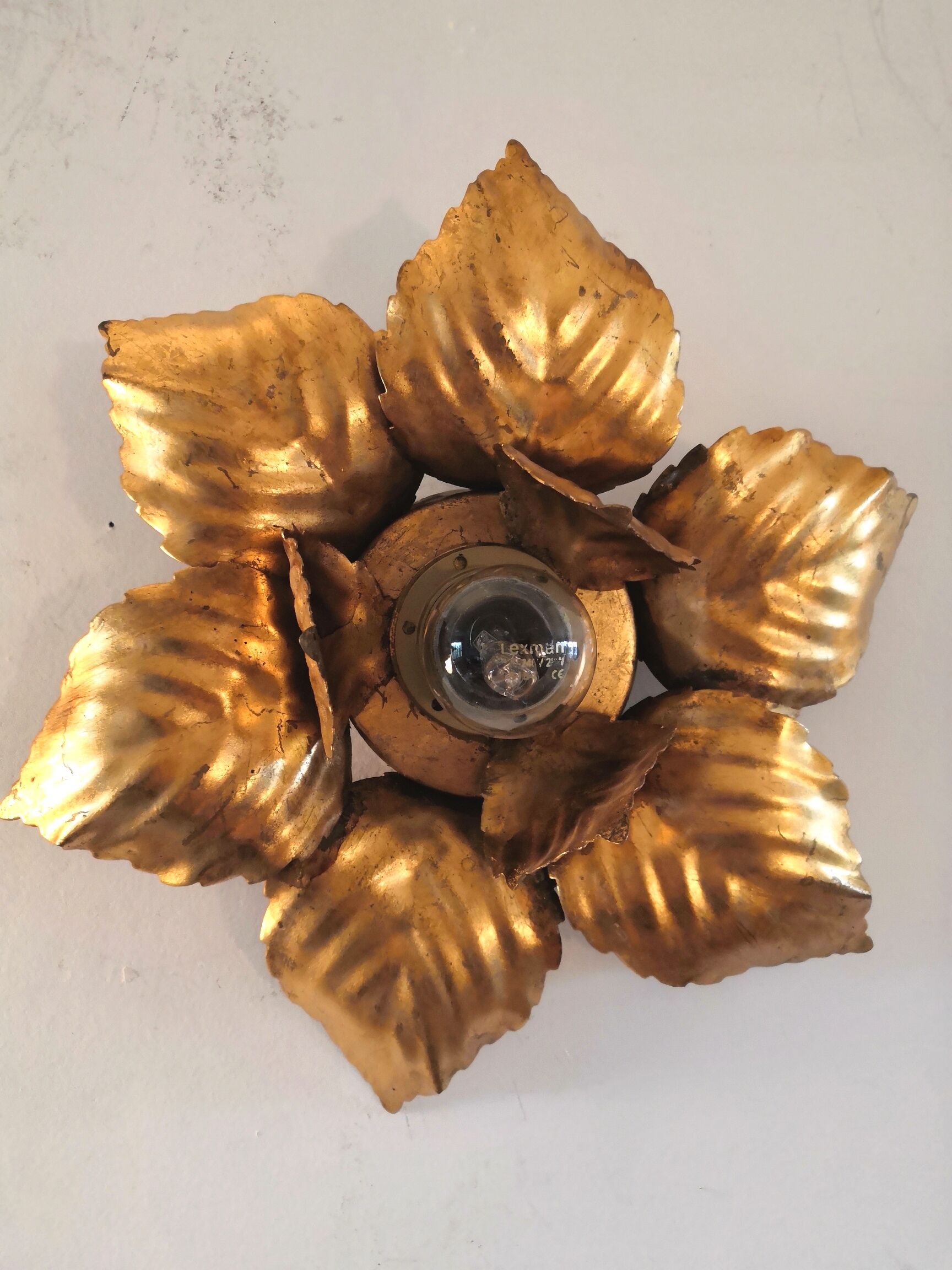 FL wall lamp in gilded metal design 70s