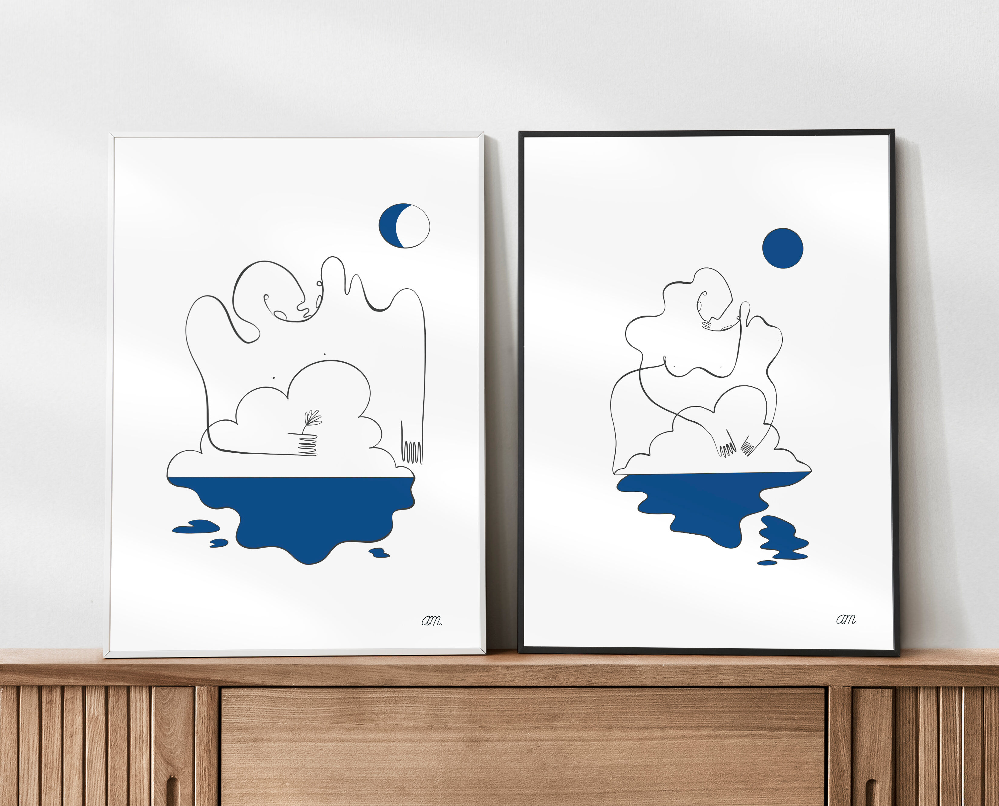 Set of 2 illustrations: n°08 and n°10 of the collection "L'éveil"