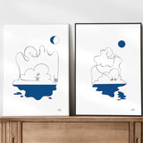Set of 2 illustrations: n°08 and n°10 of the collection "L'éveil"