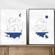 Set of 2 illustrations: n°08 and n°10 of the collection "L'éveil"