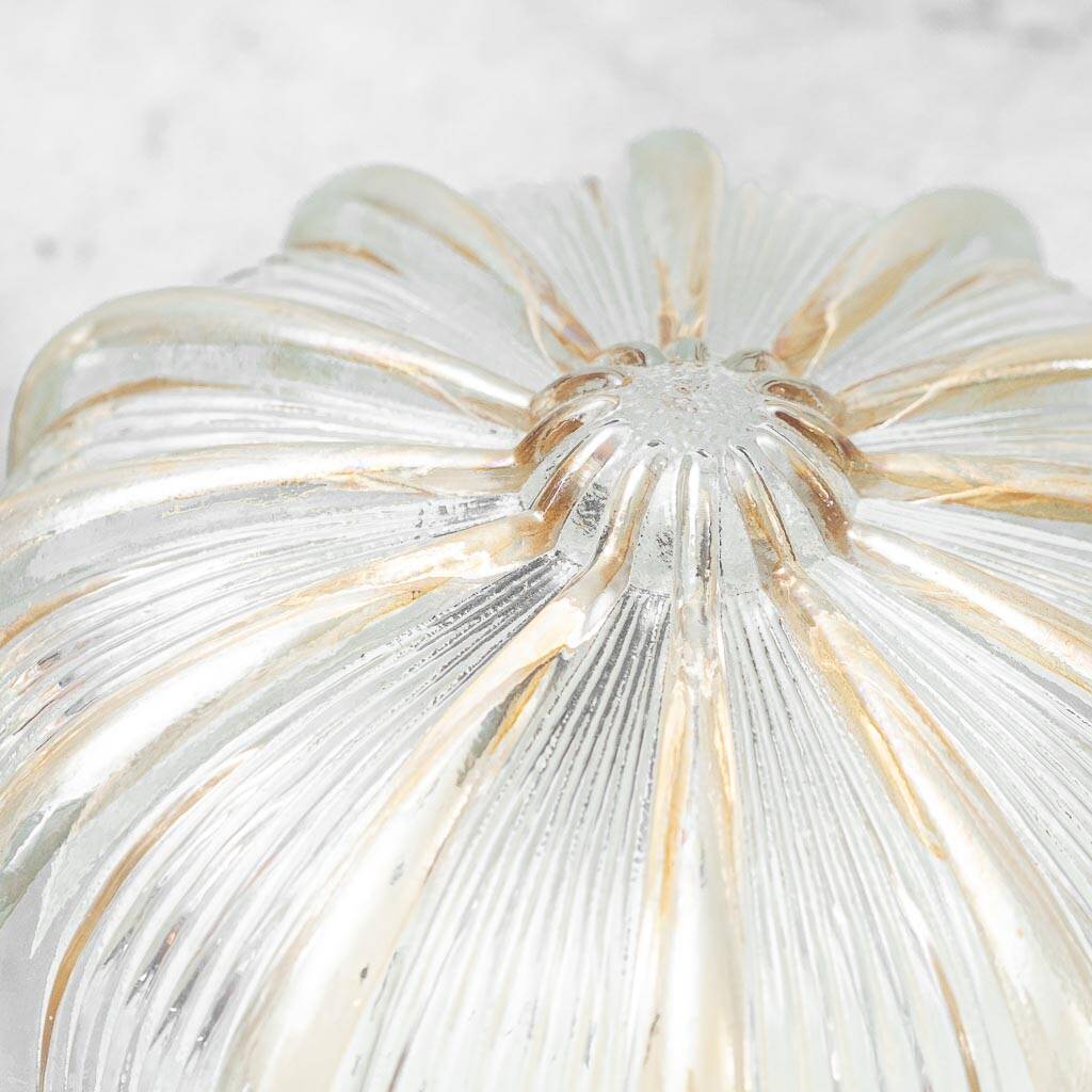 Pair of vintage wall lights in worked transparent glass – 1970s