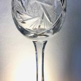 Set of 12 carved crystal wine glasses