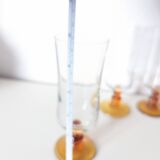set of 6 yellow-footed champagne flutes