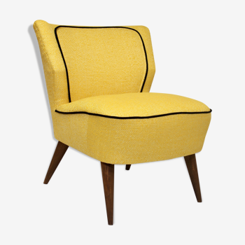 Vintage cocktail armchair from the 50's restored Kenzo fabric Lelievre Edition