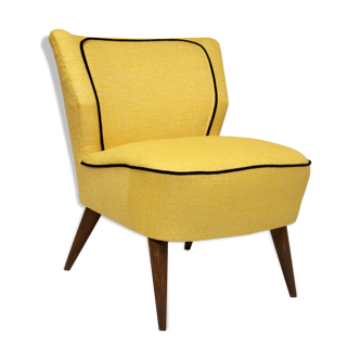 Vintage cocktail armchair from the 50's restored Kenzo fabric Lelievre Edition