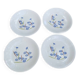 Set of 4 dessert plates Longchamp model of old bluebells.