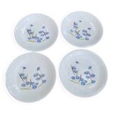 Set of 4 dessert plates Longchamp model of old bluebells.